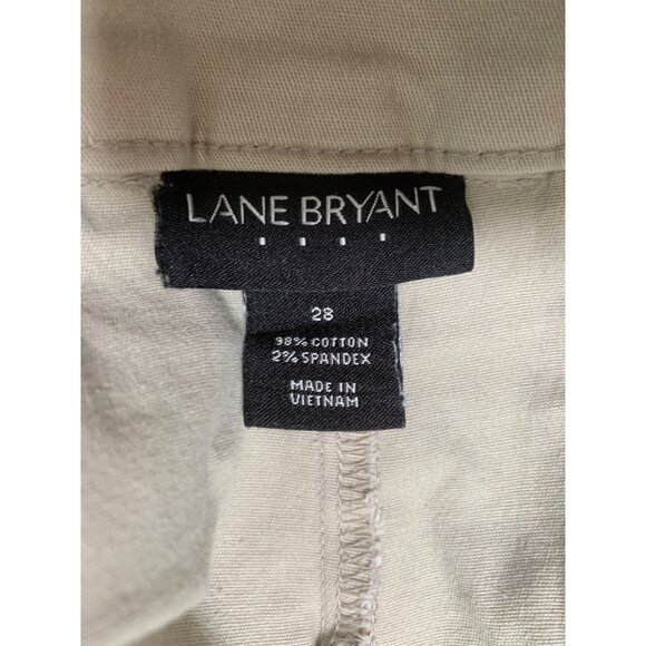 Lane Bryant Womans 28 Tan Khaki Flat Front Shorts - Picture 3 of 4